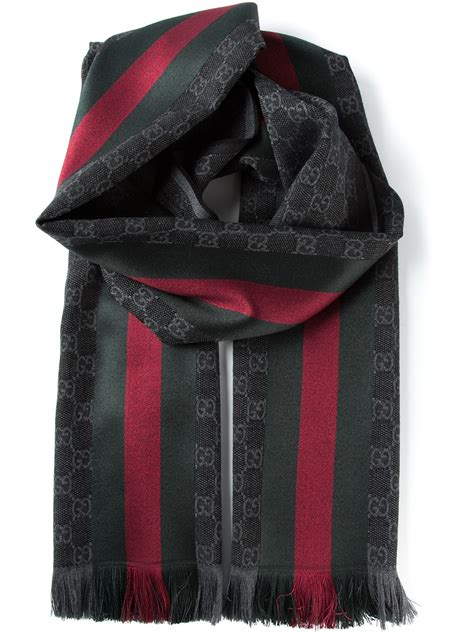 gucci black monogram scarf